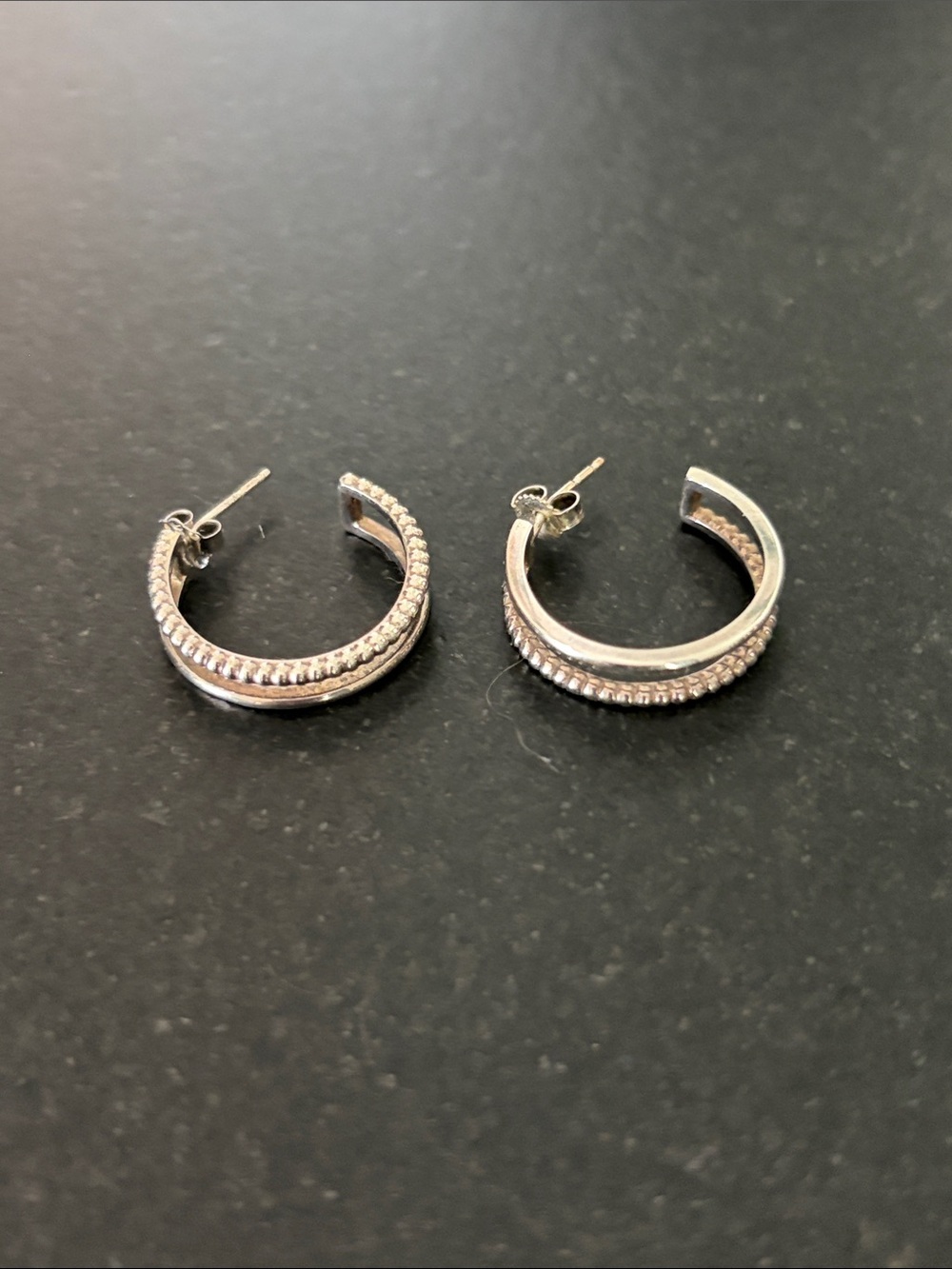 Shinola Pamela Love Collab RARE .925 Silver  Double-Row  Coin Edge Earrings